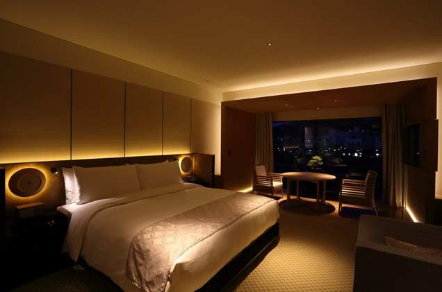 Parvixo room lighting with warm tones, blackout curtains, and reading light